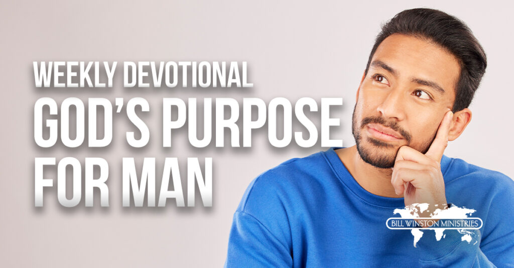 Man Thinking with the words God's Purpose for Man