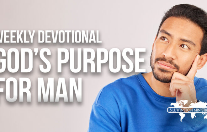 Man Thinking with the words God's Purpose for Man